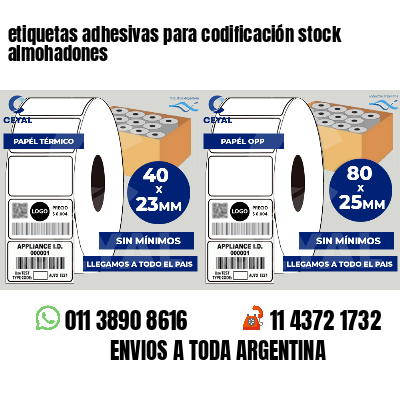 etiquetas adhesivas para codificación stock almohadones