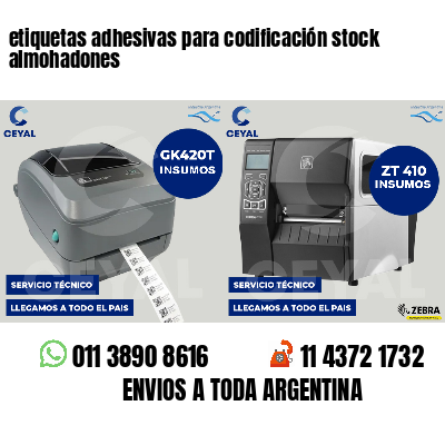 etiquetas adhesivas para codificación stock almohadones