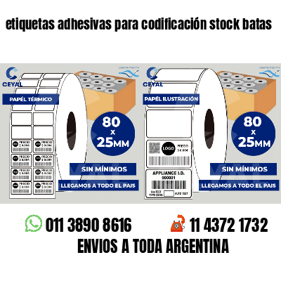 etiquetas adhesivas para codificación stock batas
