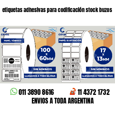 etiquetas adhesivas para codificación stock buzos