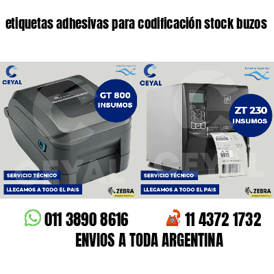 etiquetas adhesivas para codificación stock buzos