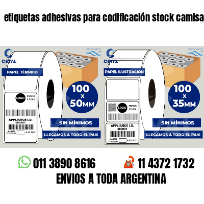 etiquetas adhesivas para codificación stock camisas