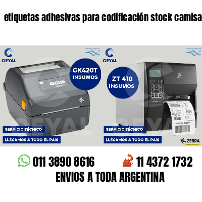 etiquetas adhesivas para codificación stock camisas