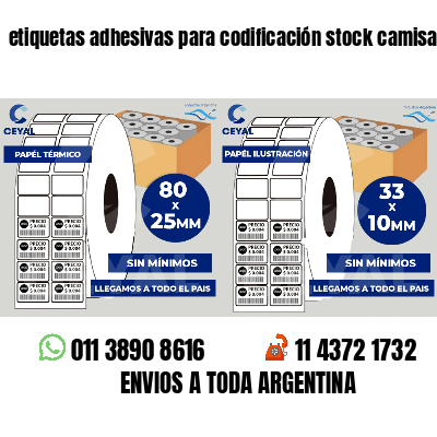 etiquetas adhesivas para codificación stock camisas