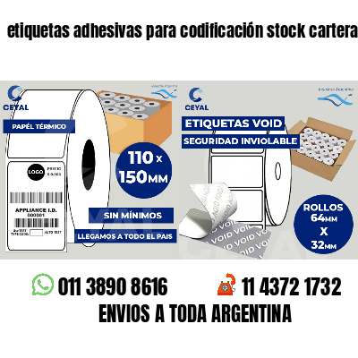 etiquetas adhesivas para codificación stock carteras