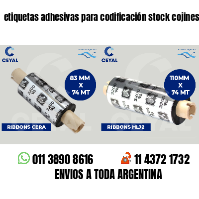 etiquetas adhesivas para codificación stock cojines