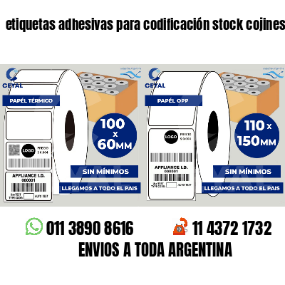 etiquetas adhesivas para codificación stock cojines