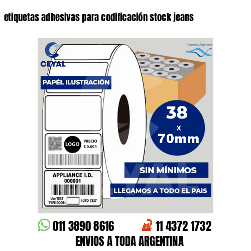 etiquetas adhesivas para codificación stock jeans