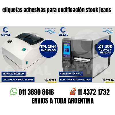 etiquetas adhesivas para codificación stock jeans