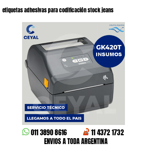 etiquetas adhesivas para codificación stock jeans
