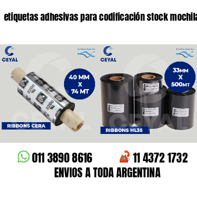 etiquetas adhesivas para codificación stock mochilas