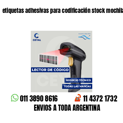 etiquetas adhesivas para codificación stock mochilas