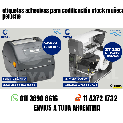 etiquetas adhesivas para codificación stock muñecos peluche
