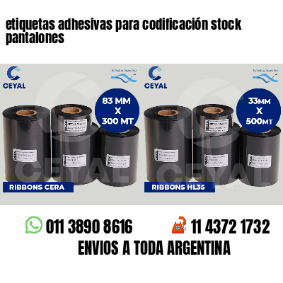 etiquetas adhesivas para codificación stock pantalones