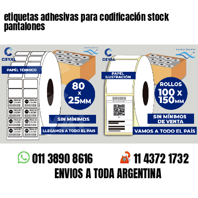 etiquetas adhesivas para codificación stock pantalones