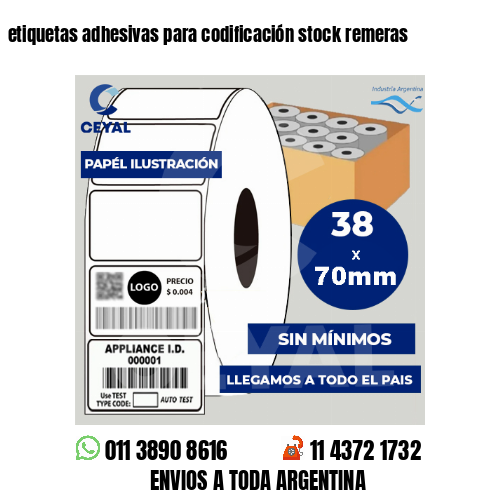 etiquetas adhesivas para codificación stock remeras