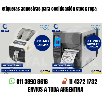 etiquetas adhesivas para codificación stock ropa