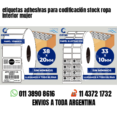 etiquetas adhesivas para codificación stock ropa interior mujer