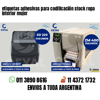 etiquetas adhesivas para codificación stock ropa interior mujer