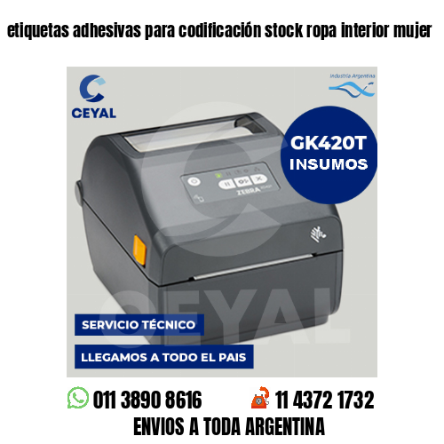 etiquetas adhesivas para codificación stock ropa interior mujer