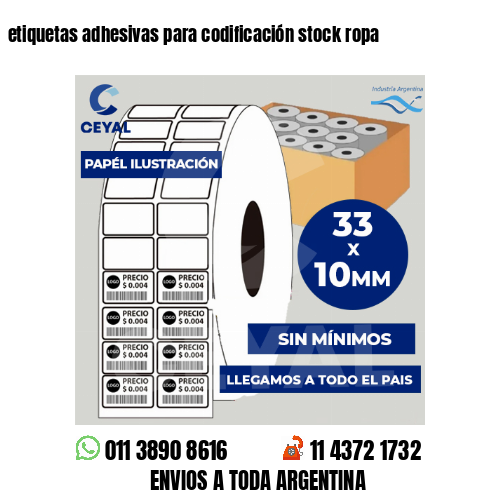 etiquetas adhesivas para codificación stock ropa