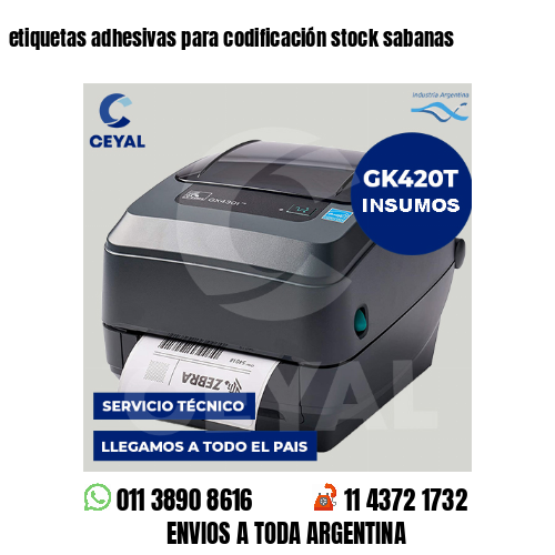 etiquetas adhesivas para codificación stock sabanas