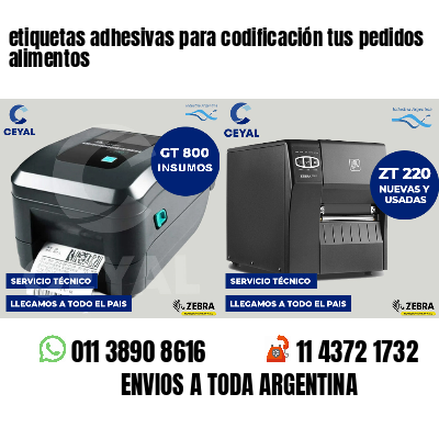 etiquetas adhesivas para codificación tus pedidos alimentos