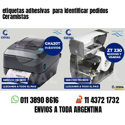 etiquetas adhesivas  para identificar pedidos Ceramistas