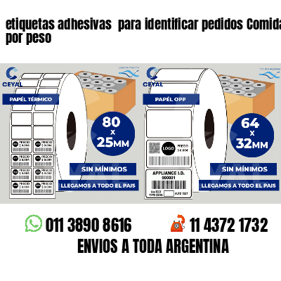 etiquetas adhesivas para identificar pedidos Comidas por peso