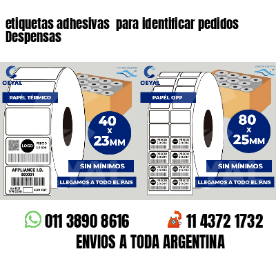 etiquetas adhesivas  para identificar pedidos Despensas