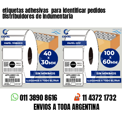 etiquetas adhesivas  para identificar pedidos Distribuidores de indumentaria