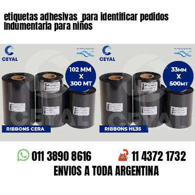 etiquetas adhesivas para identificar pedidos Indumentaria para niños