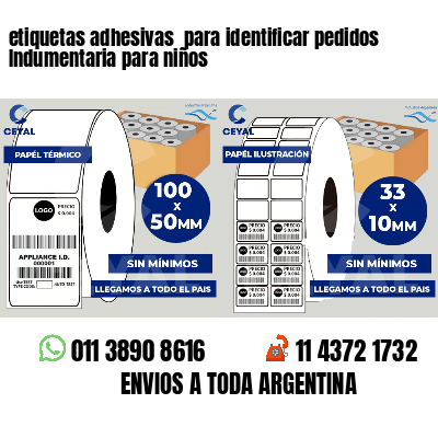 etiquetas adhesivas  para identificar pedidos Indumentaria para niños