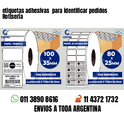 etiquetas adhesivas  para identificar pedidos Rotisería