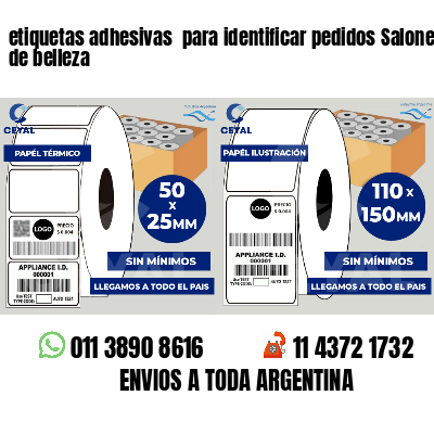 etiquetas adhesivas  para identificar pedidos Salones de belleza