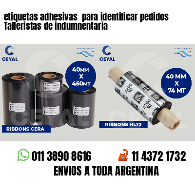 etiquetas adhesivas  para identificar pedidos Talleristas de indumnentaria
