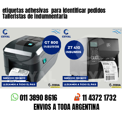 etiquetas adhesivas para identificar pedidos Talleristas de indumnentaria