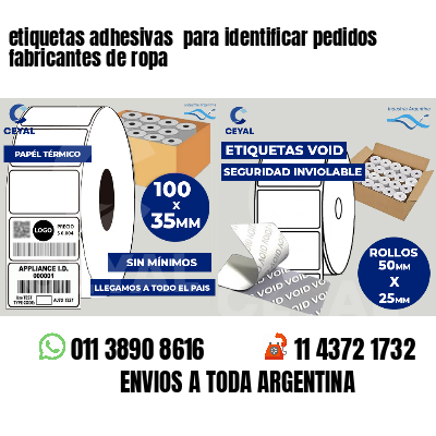 etiquetas adhesivas para identificar pedidos fabricantes de ropa