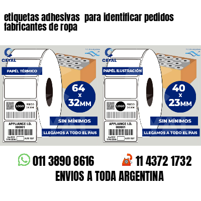 etiquetas adhesivas para identificar pedidos fabricantes de ropa