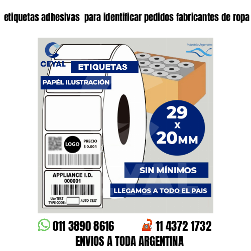 etiquetas adhesivas  para identificar pedidos fabricantes de ropa