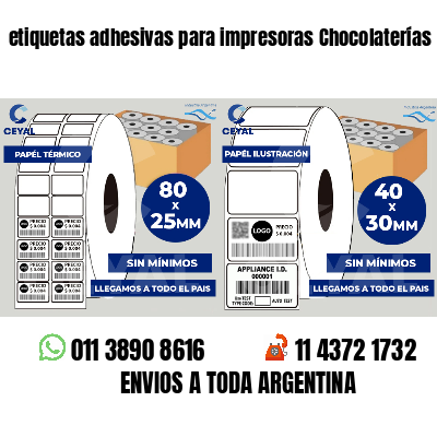 etiquetas adhesivas para impresoras Chocolaterías