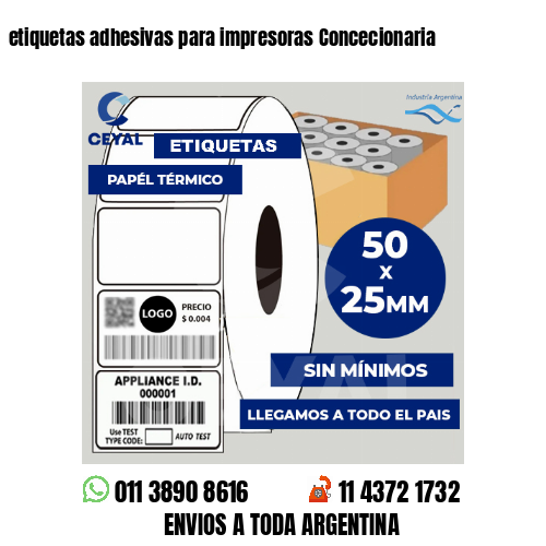 etiquetas adhesivas para impresoras Concecionaria