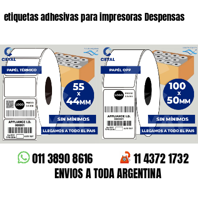 etiquetas adhesivas para impresoras Despensas