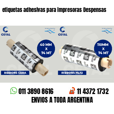 etiquetas adhesivas para impresoras Despensas