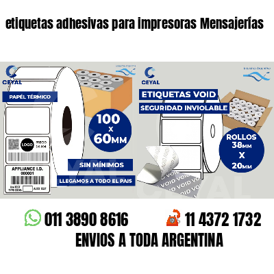 etiquetas adhesivas para impresoras Mensajerías