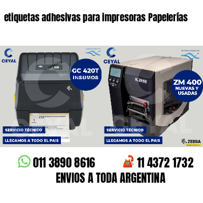 etiquetas adhesivas para impresoras Papelerías
