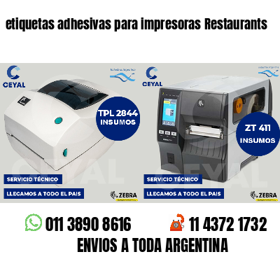 etiquetas adhesivas para impresoras Restaurants