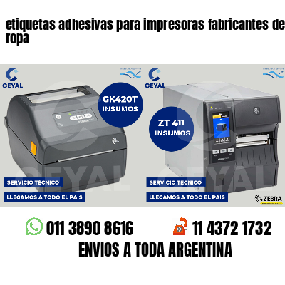 etiquetas adhesivas para impresoras fabricantes de ropa