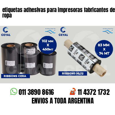 etiquetas adhesivas para impresoras fabricantes de ropa