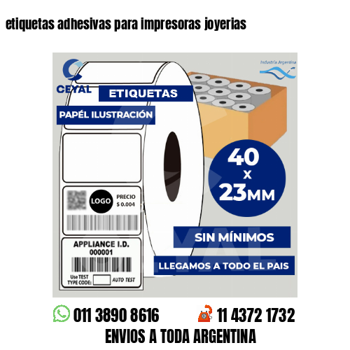 etiquetas adhesivas para impresoras joyerias